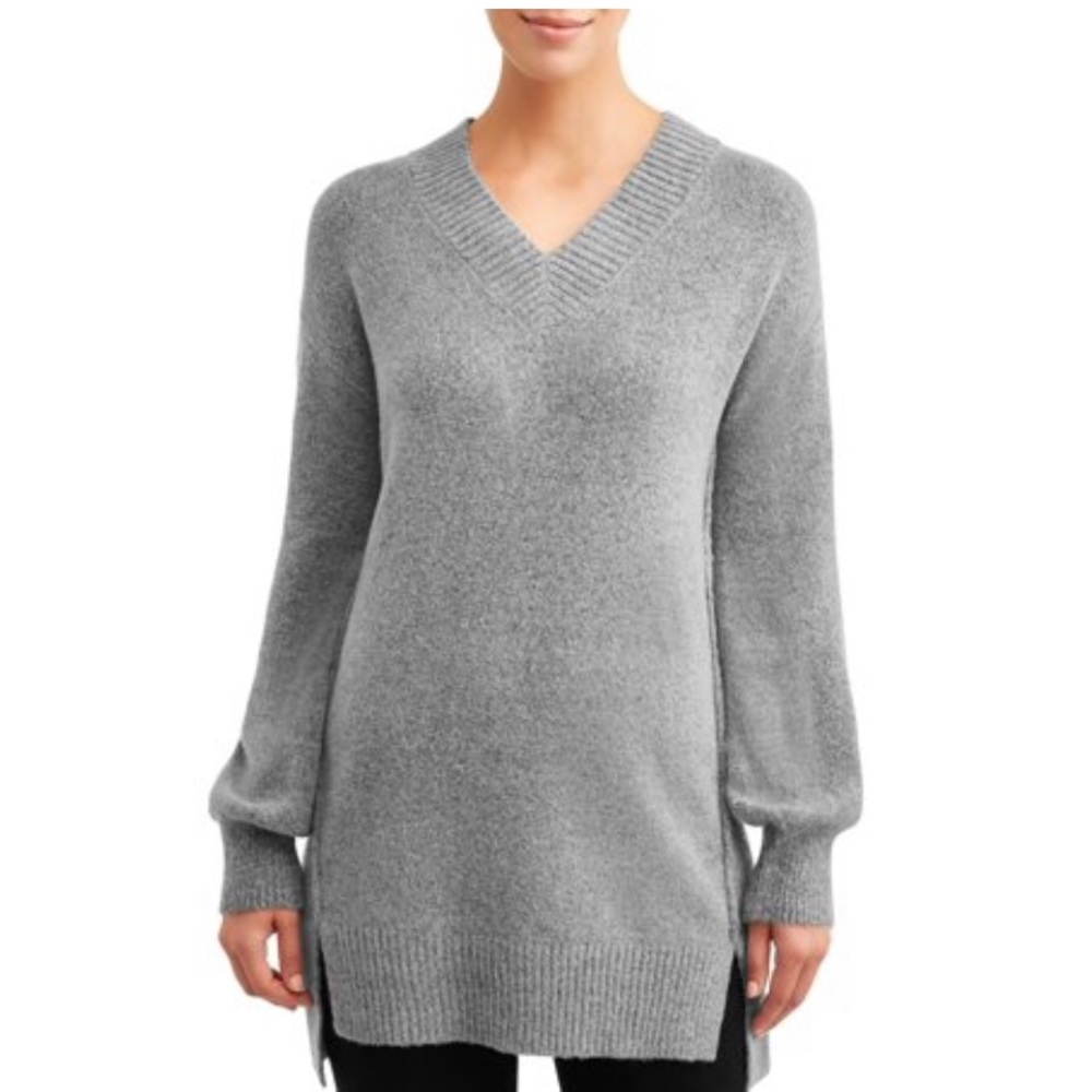 Time and Tru Tunic Sweater- Grey